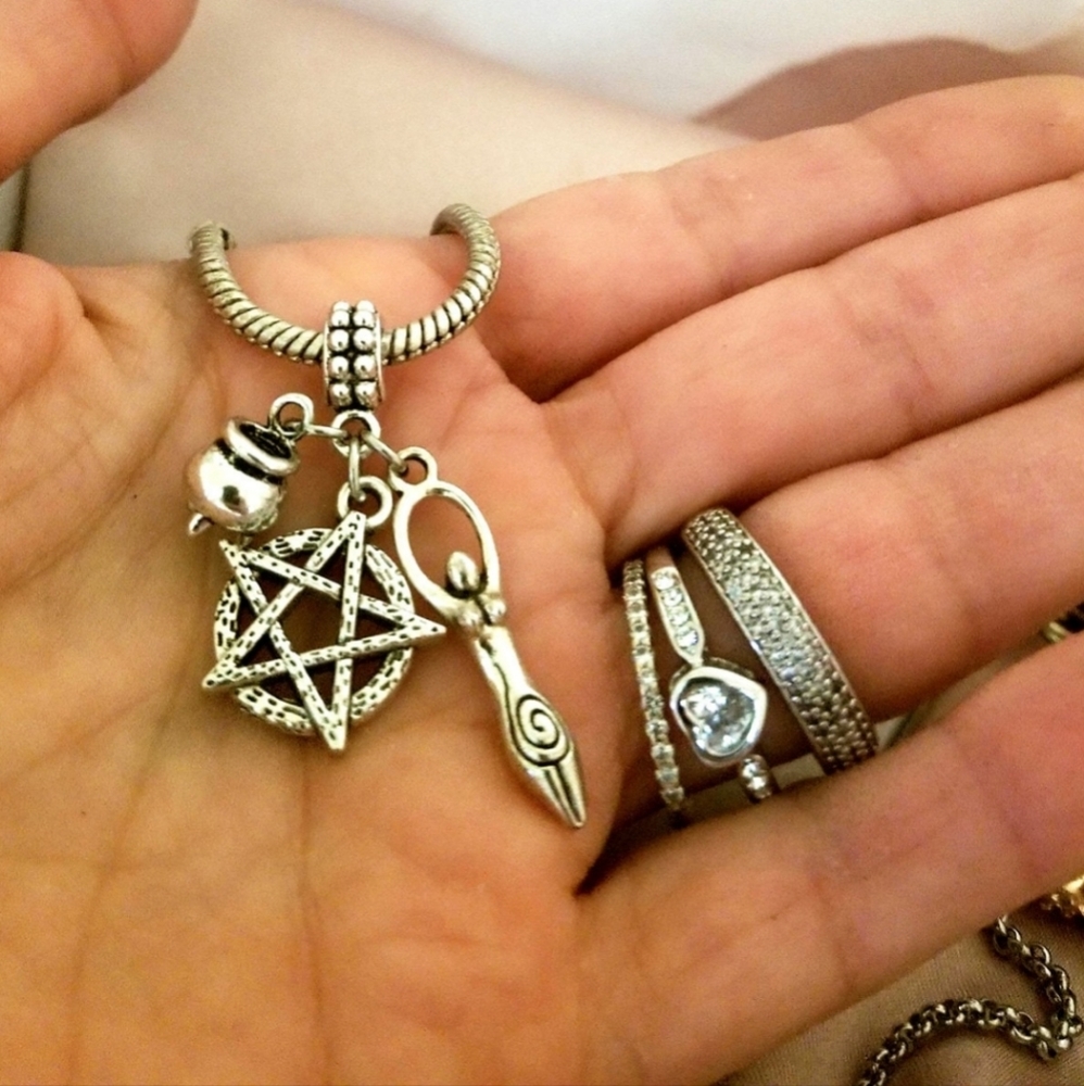 Pentagram wicca goddess charm for Pandora